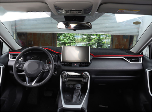 Inner DashMat Dashboard Cover Dash Cover Mat Red Trim for Toyota RAV4 2019-2024