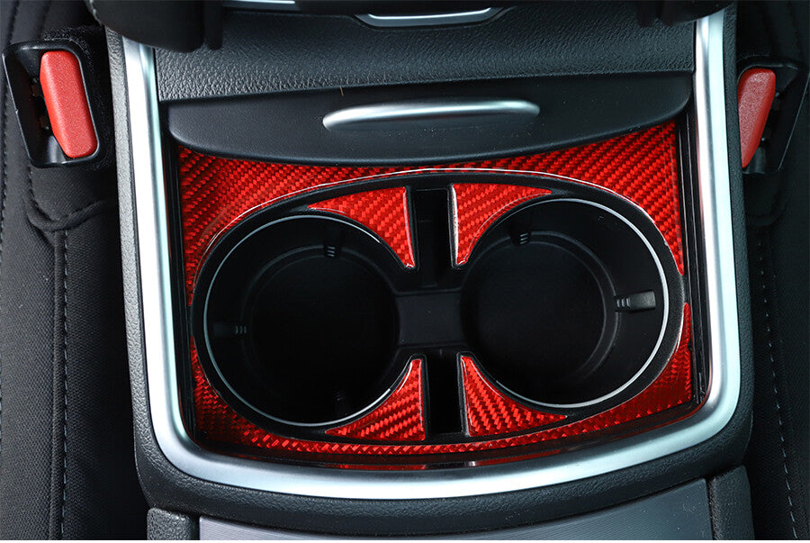 6¡Á Red Carbon Fiber Water Cup Holder Decorative Trim for Dodge Charger 2015-2022