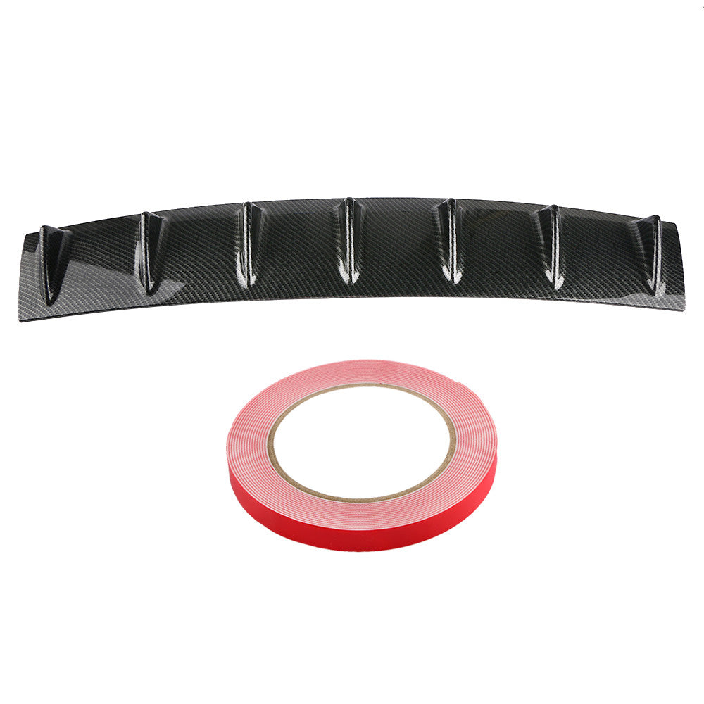 Carbon-colored rear lower bumper diffuser, 7-fin Spoiler, lip splitter 33x5