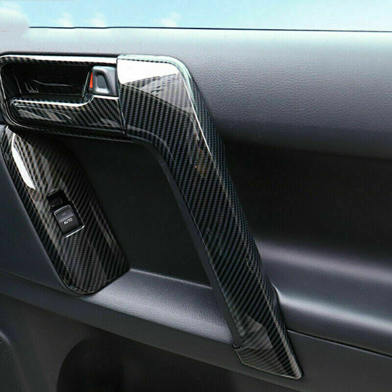 for Toyota Prado FJ150 2010-21 Carbon Fiber ABS Inner Door Armrest Cover Trim 4x