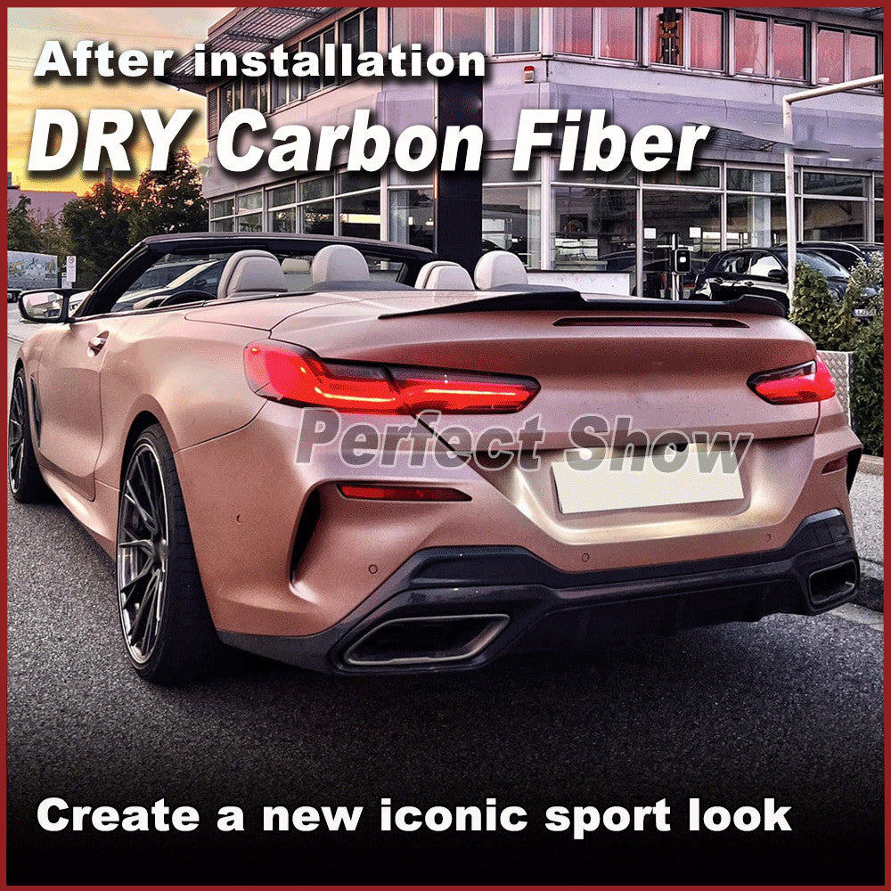 for BMW 8 Series G14 F91 840i M8 18-24 Dry Carbon Fiber Rear Trunk Spoiler Wing