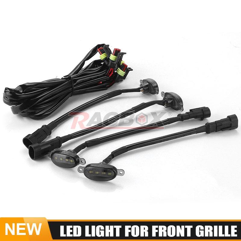 4X LED Front Grill Grille DRL Light White Smoked for Ford F-150 F150 2010-2018