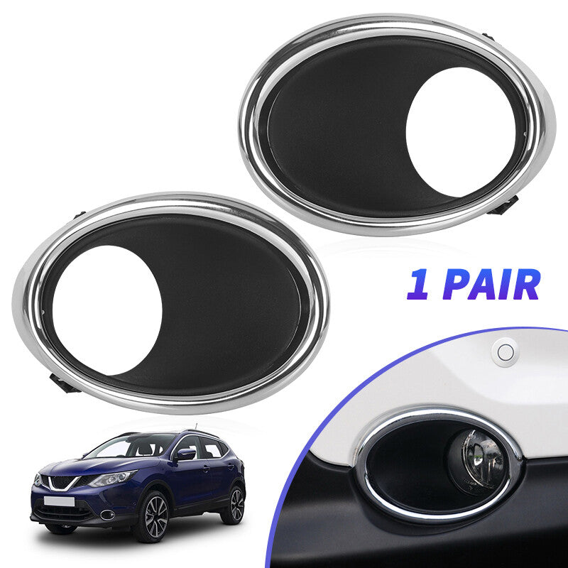 1Pair Front Fog Light Lamp Cover Trim Bezel Fit For 2014-2017 for Nissan Qashqai J11