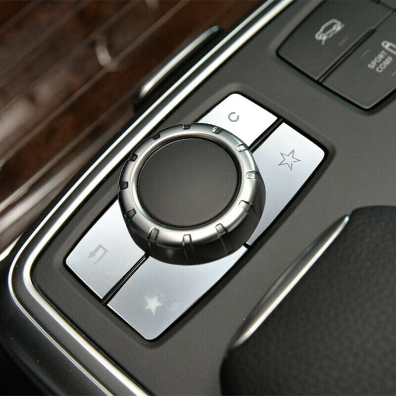 4pcs Car Multimedia Buttons Sequins Trim for Mercedes ML/GL-W166 X166 2012-2015