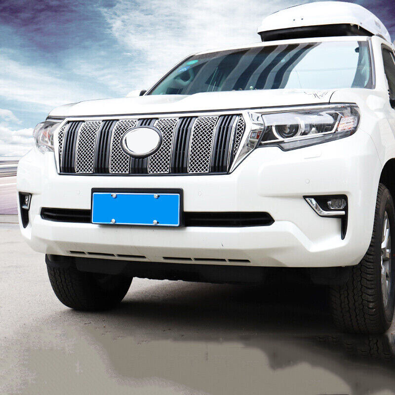 for Toyota Prado FJ150 2018-21 Chrome Steel Mesh Grille Grill Grid Insert Net 6x
