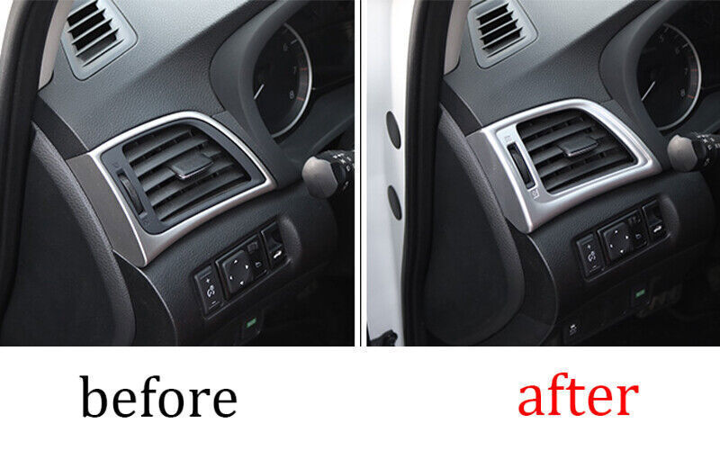 LR AC Air Outlet Vent Cover Trim for Nissan Sentra Sylphy 13-19 Matte Silver