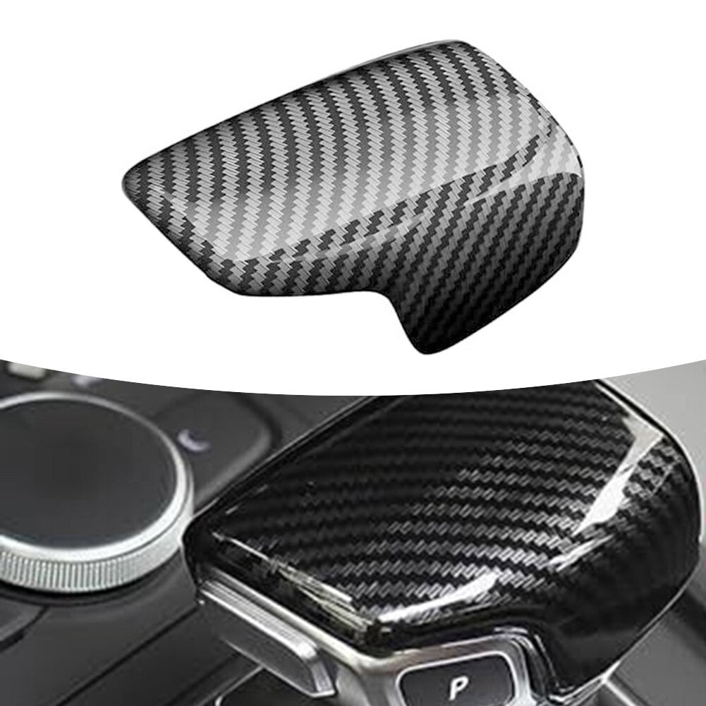 1 pcs Carbon Fiber Look Car Gear Shift Knob Cover Trim For A4 A5 Q5 Q7 2018-2024