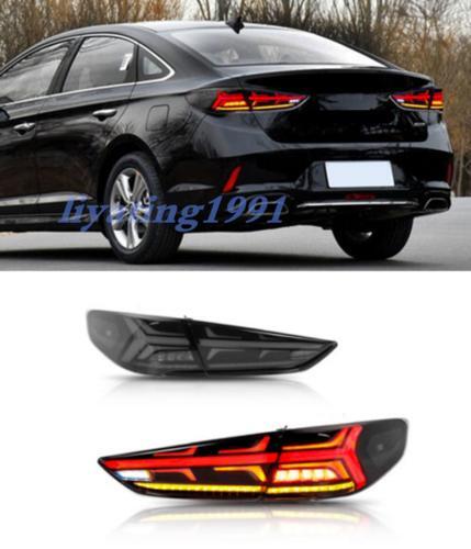 LED Smoked Black Left + Right Rear Taillights (Pair) for 2018-2019 for Hyundai Sonata