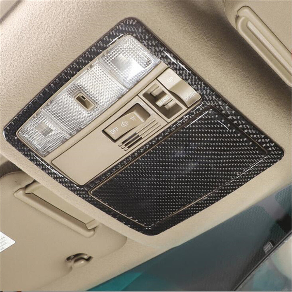 Carbon Fiber Front Reading Light Lamp Panel Trim for T@yota Highlander 2009-2013