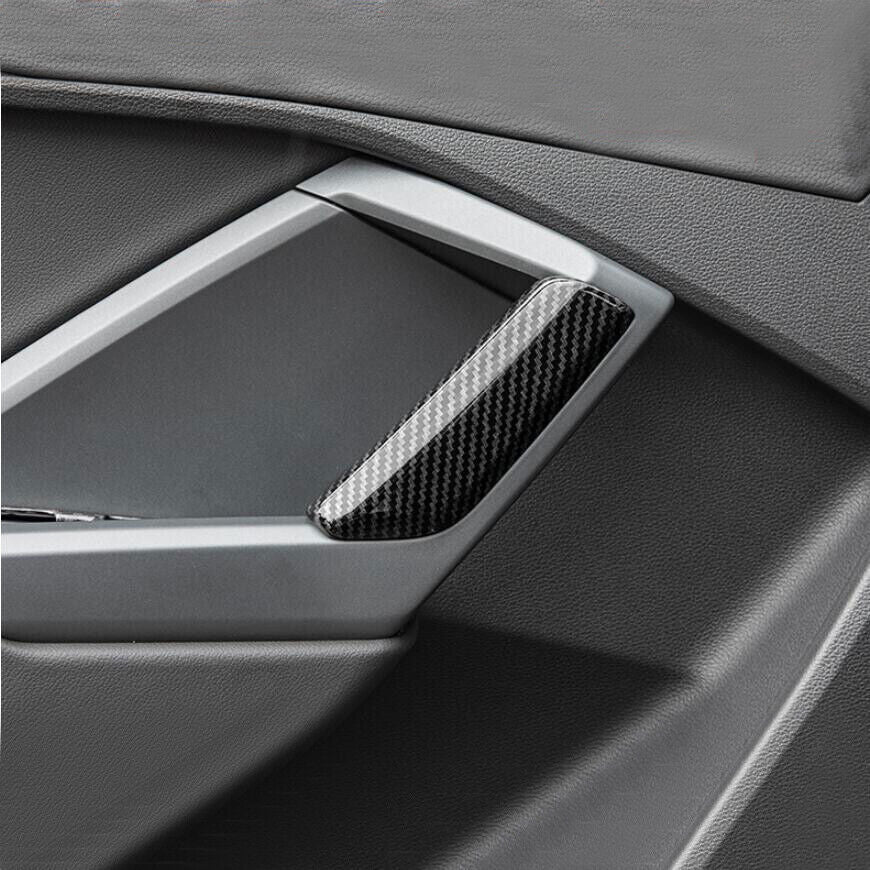 2019-2024 for Audi Q3 ABS Carbon Fiber Interior Door Armrest Decor Cover Trim 4P