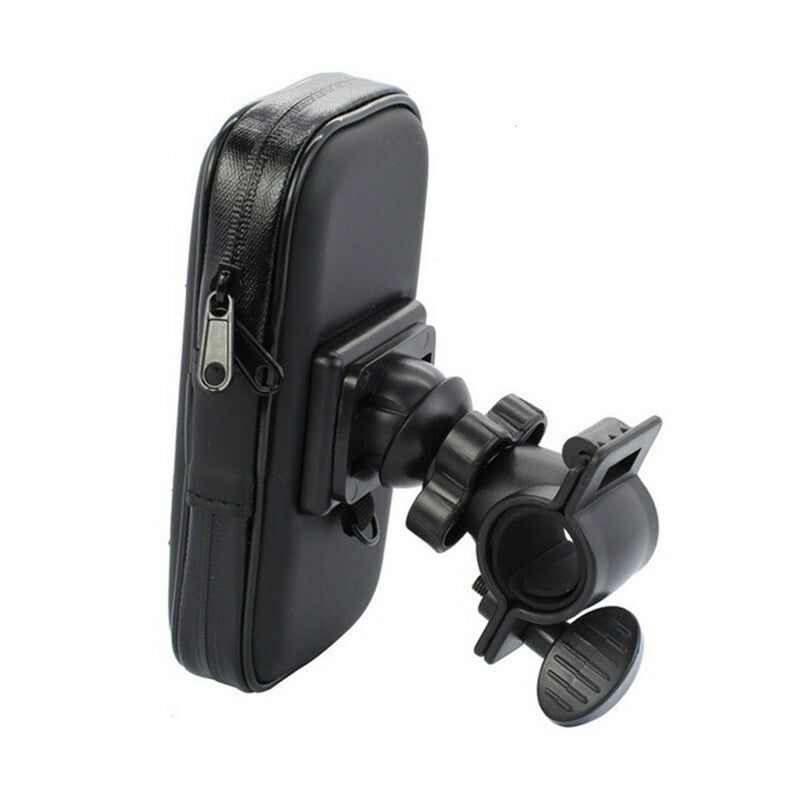 360¡ã Rotating Motorcycle Waterproof Phone Case Bag Handlebar Mount Holder Black