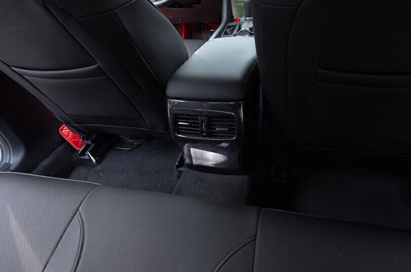for Mazda 3 Axela 19-2023 Carbon Fiber Look Rear Air Outlet Anti-Kick Panel Trim