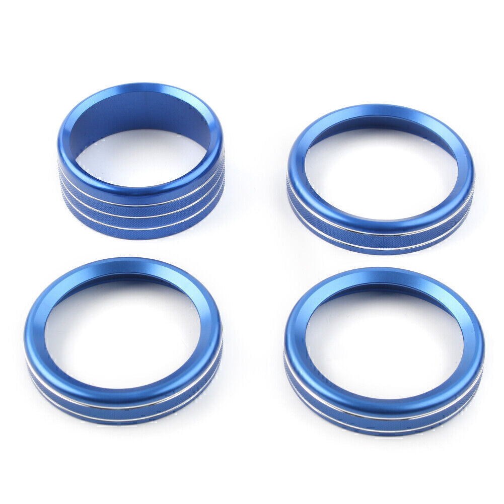 4x Blue Air Conditioner Switch Knob Ring Cover Trim Fit 18-2020 for Jeep for Wrangler JL