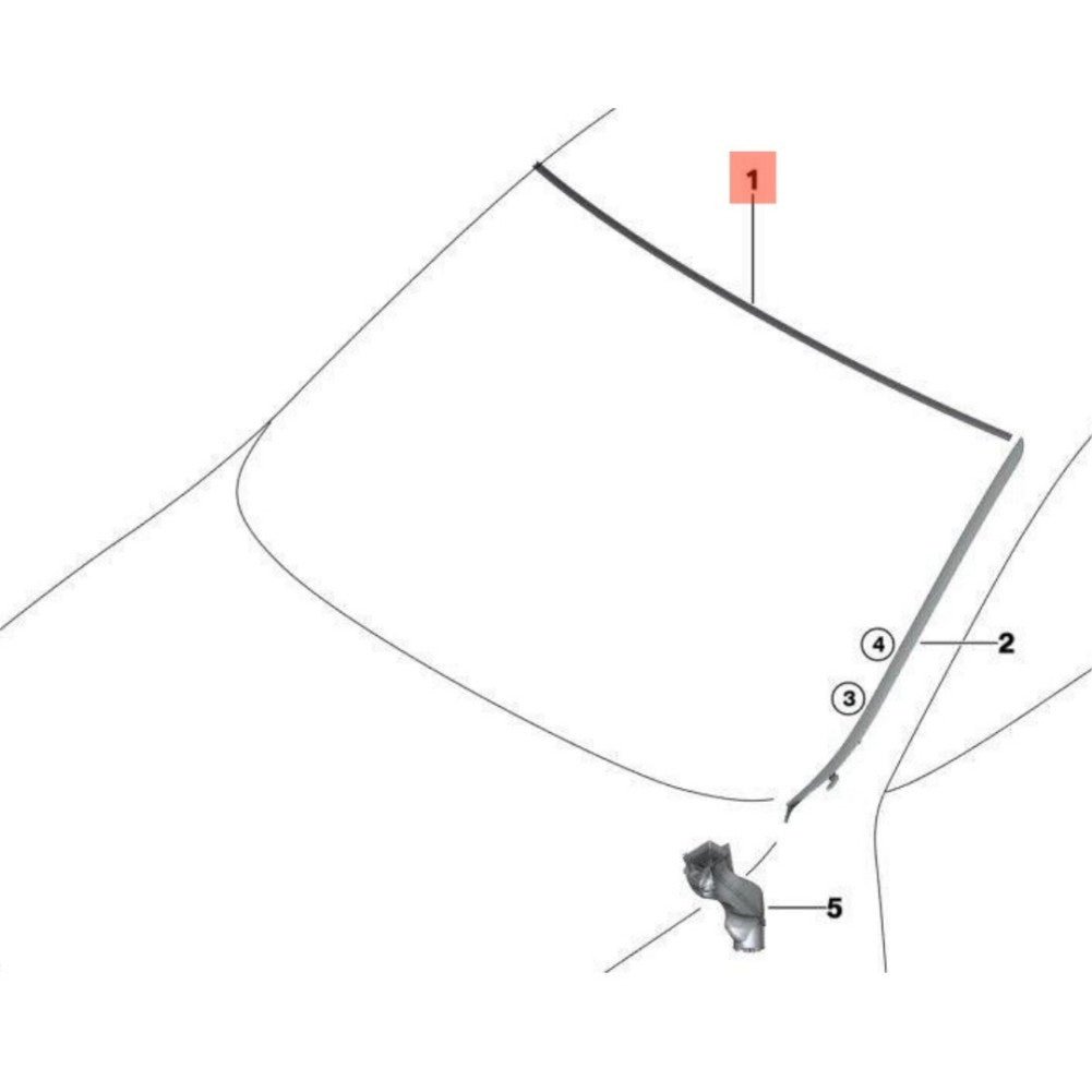 Front Windscreen Upper Rubber Seal for BMW X1 F48 2016-2022