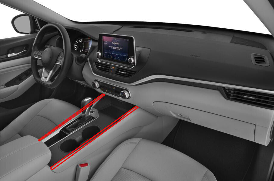 Gear Shift Both Side Cover Trim Fit for Nissan Altima 2019-2022 Silver Titanium