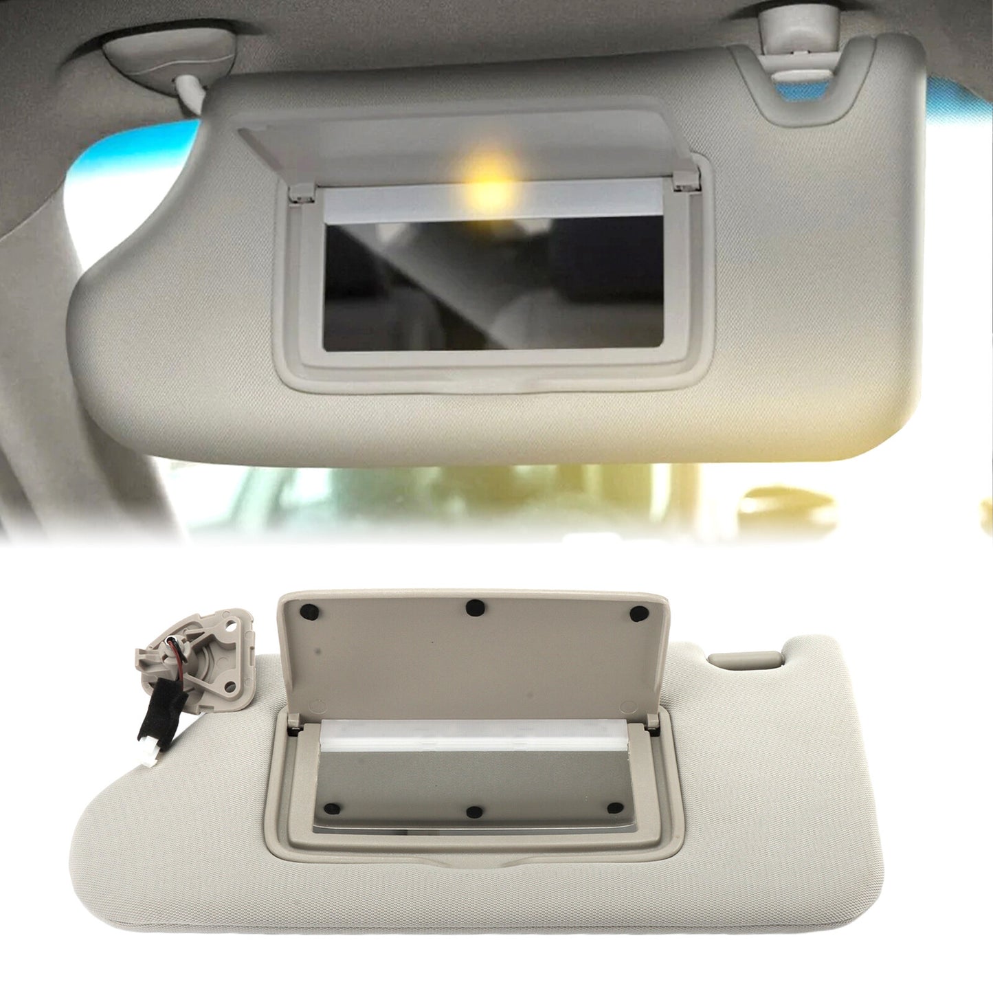 Gray Left Driver Side Sun Visor w/ Lamp 96401-9DE0A For 2016-2021 for Nissan Maxima