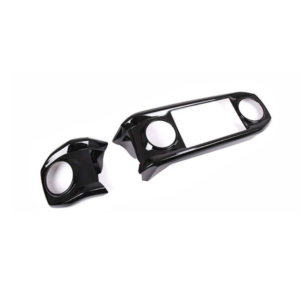 Gloss Black ABS Central Control Dashboard Panel Cover For T@yota T@coma 2016-22