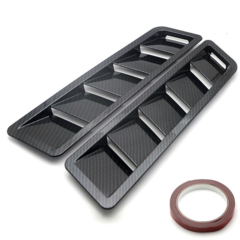 1 Pair Carbon Fiber ABS Car Air Flow Intake Scoop Bonnet Trim Hood Vent Cover