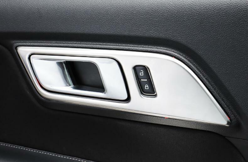 Fit for Ford for Mustang 2015-2022 Silver Steel Interior Door Handle Cover Trim 2PCS