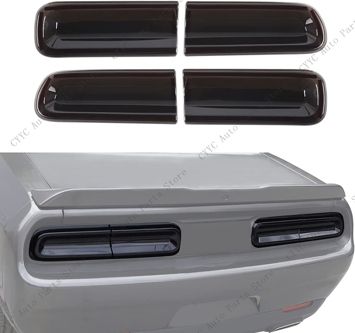 Smoked Tail Light Covers Rear Light Guards for Dodge for Challenger 2015-2022