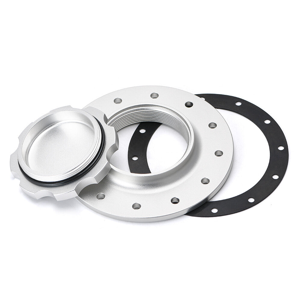 Aluminium Twist On Filler Neck Cap Billet Fuel Cell Cap Flush Mount 3 12Hole