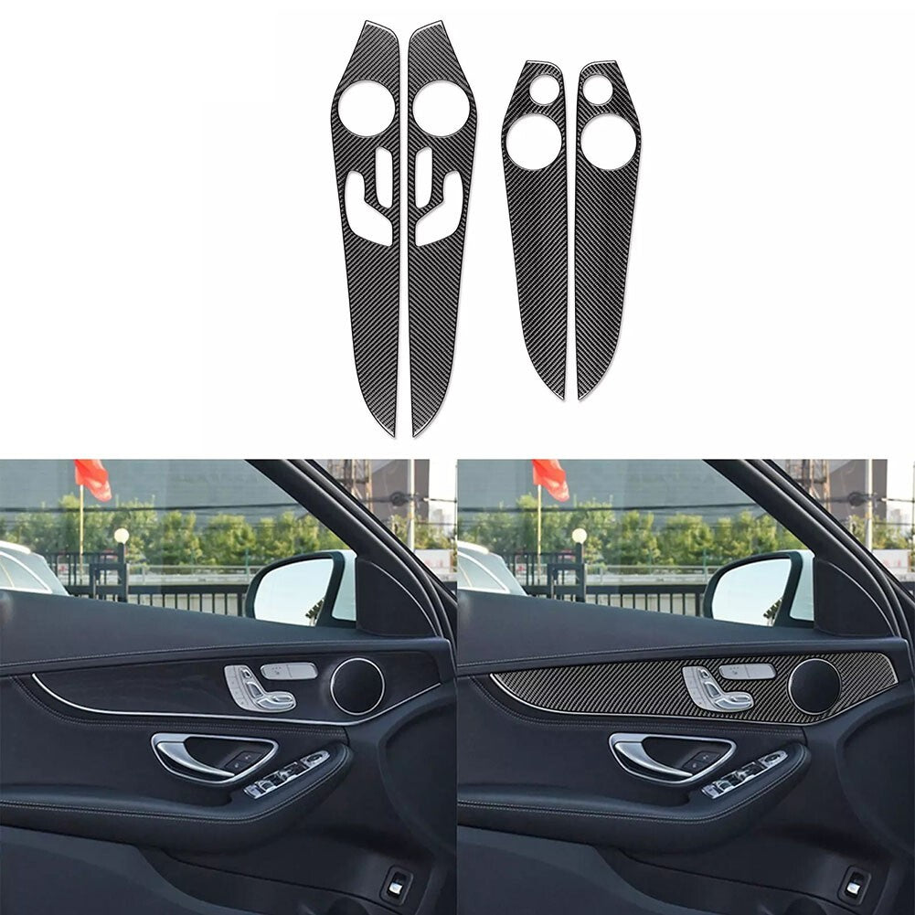 Real Carbon Fiber Interior Door Panel Cover for Benz C Class W205 For X253