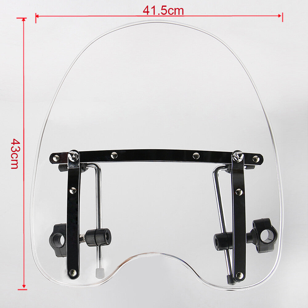 Large windshield hardware 18' x 16' universal for 7/8 1 inch handlebars