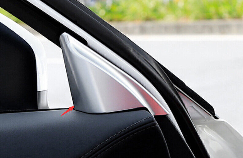 2P for Mazda CX-5 CX5 17-24 Matte Silver Car Front Triangle A Pillar Cover Trims