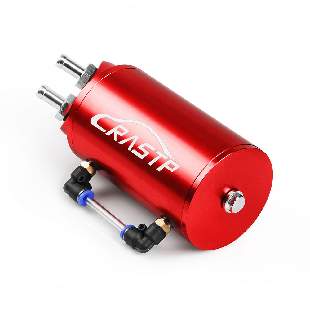 Aluminum Red Round Car Engine Oil Catch Tank Can Reservoir Breather Kit