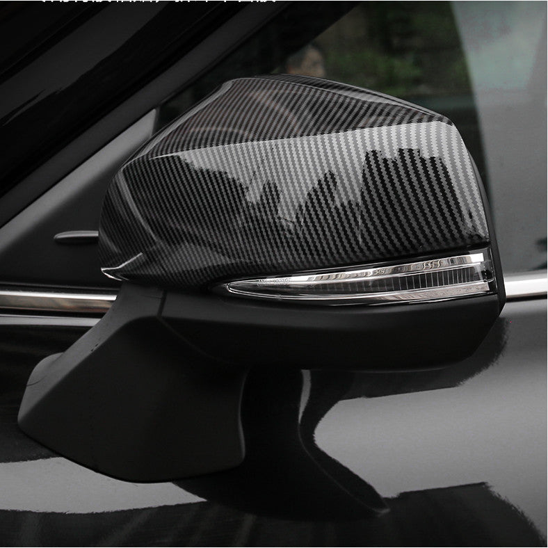 2P Carbon Fiber Rearview Mirror Moulding Cover Trim for Toyota Highlander 20-24