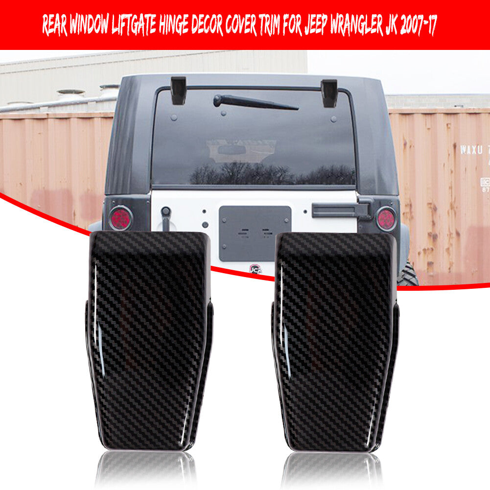 Carbon fiber exterior rear door window trim cover for 2007-18 for Jeep for Wrangler JK