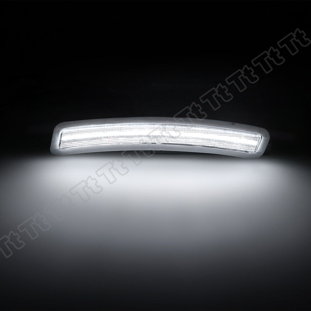 White LED front bumper reflectors for 2019-2023 for BMW 3 Series G20 Sedan.