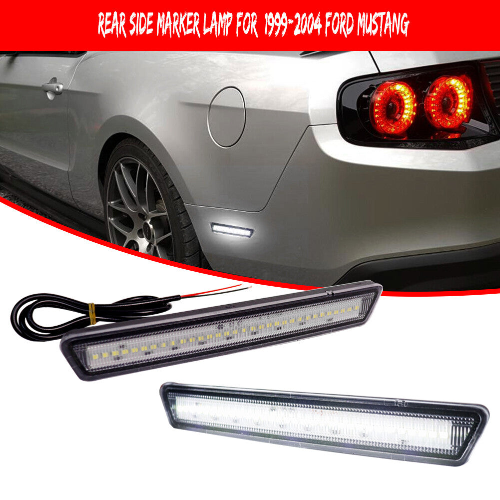 Transparent lens white LED rear bumper side marker reflector lights suitable for 1999-04 for Ford .