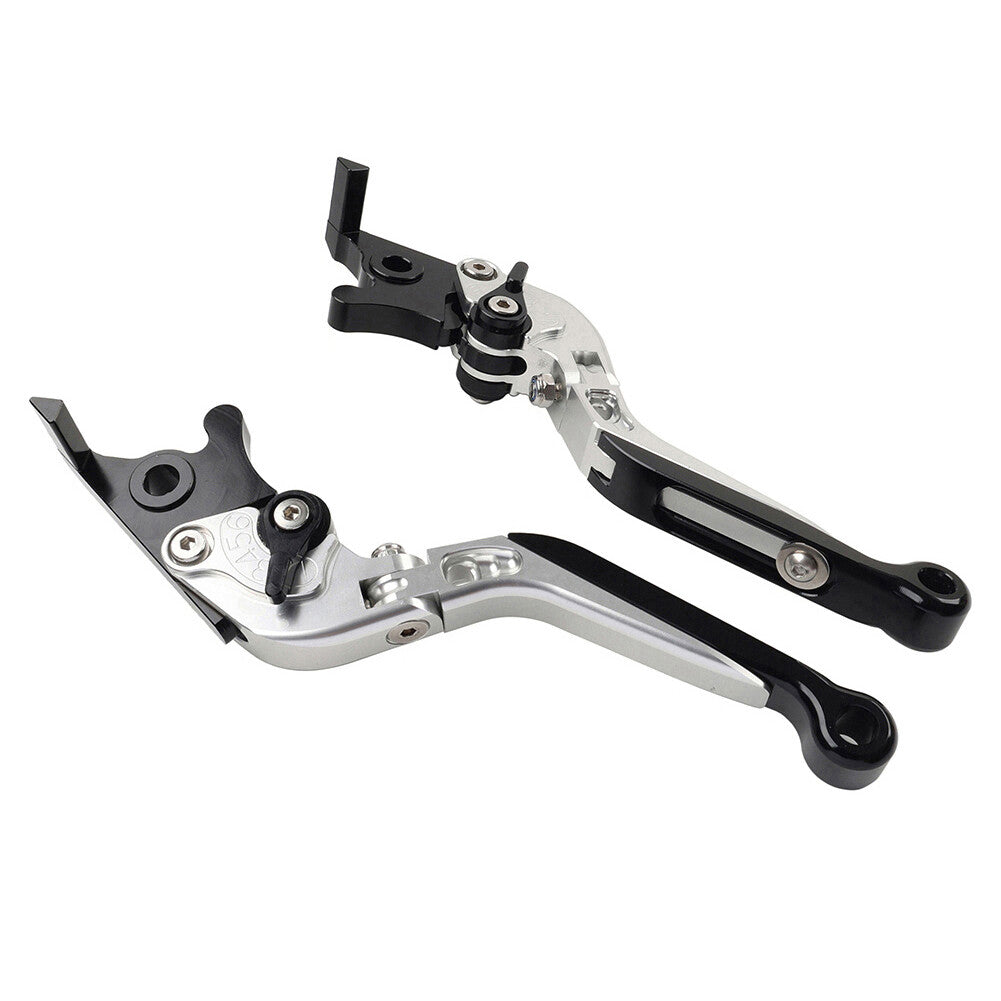 CNC FoldingExtendable Brake Clutch Levers for Kawasaki ZX10R/RR/KRT 16-20 Silver