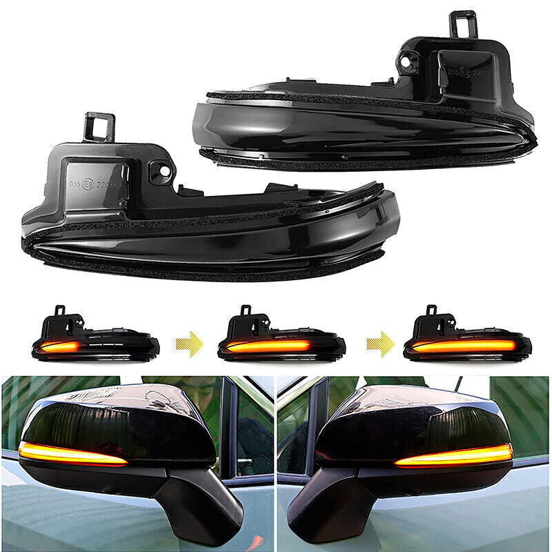 Black sequential LED side mirror flashing indicator lights applicable to for Toyota Tacoma 16-21