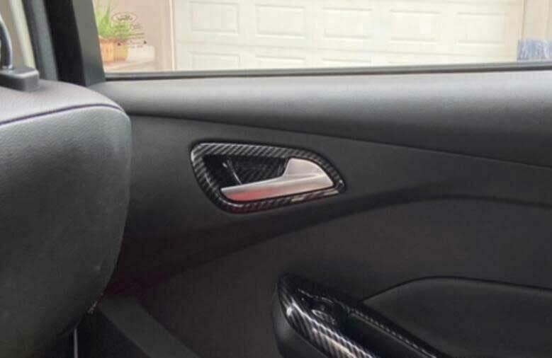 Carbon Fiber Inner Door Handle Cover Trim 4PCS for Ford Focus ST RS 2015-2018