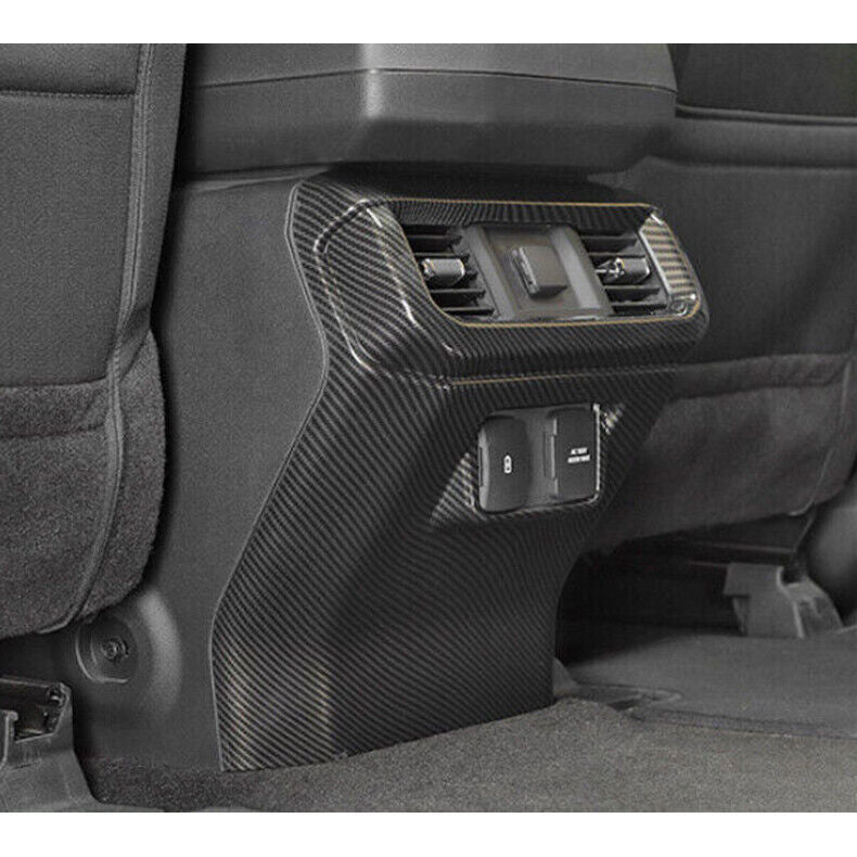 for Ford F150 2021-23 Carbon Look Rear Row Air Outlet Vent kickplate Cover Trim