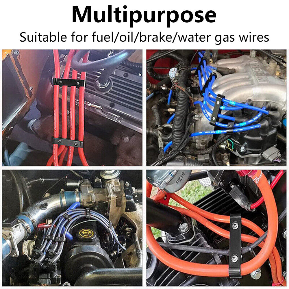 12PCS Blue Engine Wire Separator 8mm 9mm 10mm Aluminum Spark Plug Wire Divider