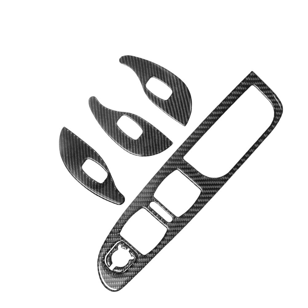 5Pcs Carbon Fiber Door Window Lift Switch Interior Trim for Passat 2006-2010