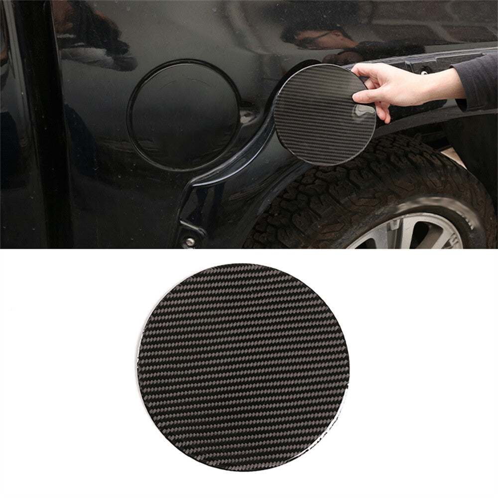 Kit For T@yota Tundr@ 2014-2021 Carbon Fiber Fuel Tank Filler Door Cover Gas Cap