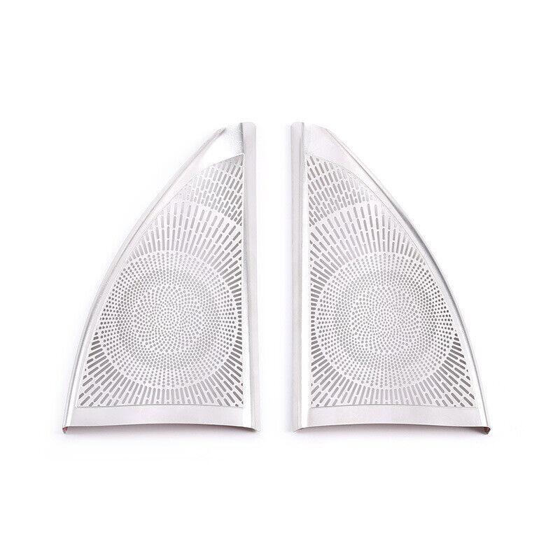 Silver Steel A-Pillar Speaker Frame Cover Trim 2pcs for Toyota Tacoma 2016-2021