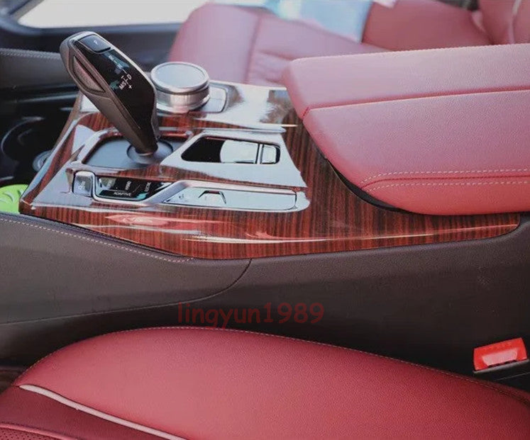 For 2018-22 for BMW 5 Series G30 Peach Wood Grain Gear Shift Box Panel Cover Trim 1P