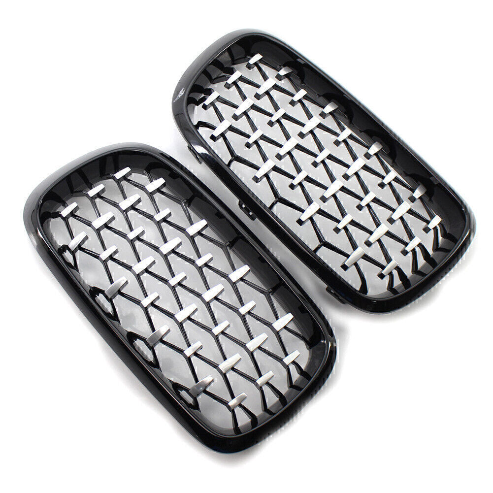 Car Front Black Grille Chrome Diamond Meteor Grill for BMW X5 F15 2014 2015 2016