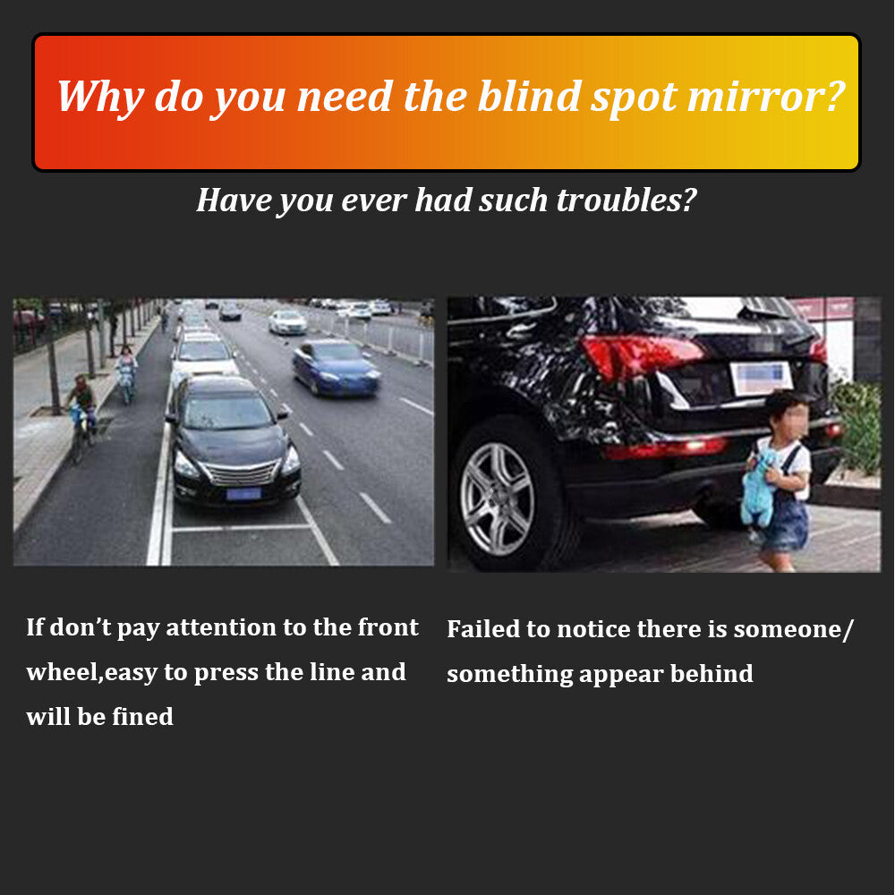 Blind Spot Mirror Wide Angle Rearview Mirror 360¡ã Rotation Adjustable Right Side
