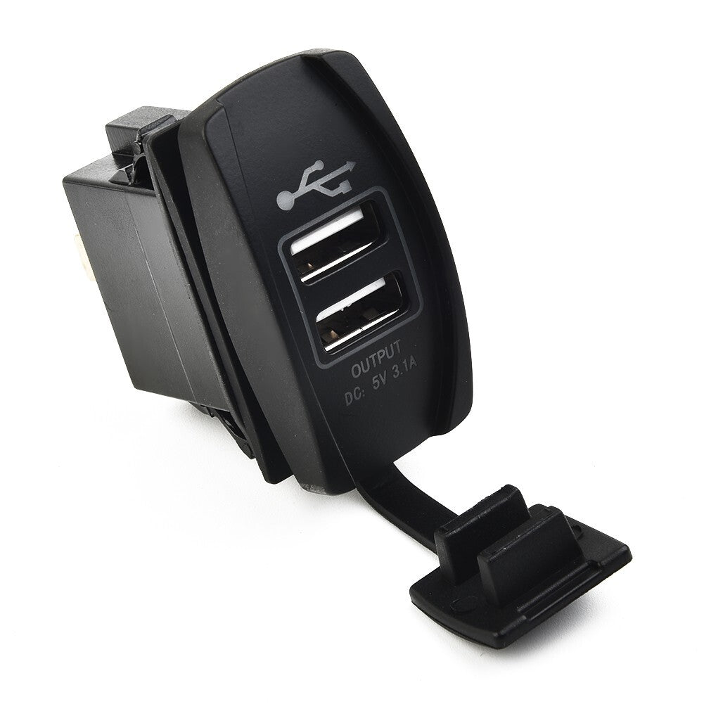 Dual USB 3.1 Power Charger Carling ARB Rocker Switch white LED Light Car Boat
