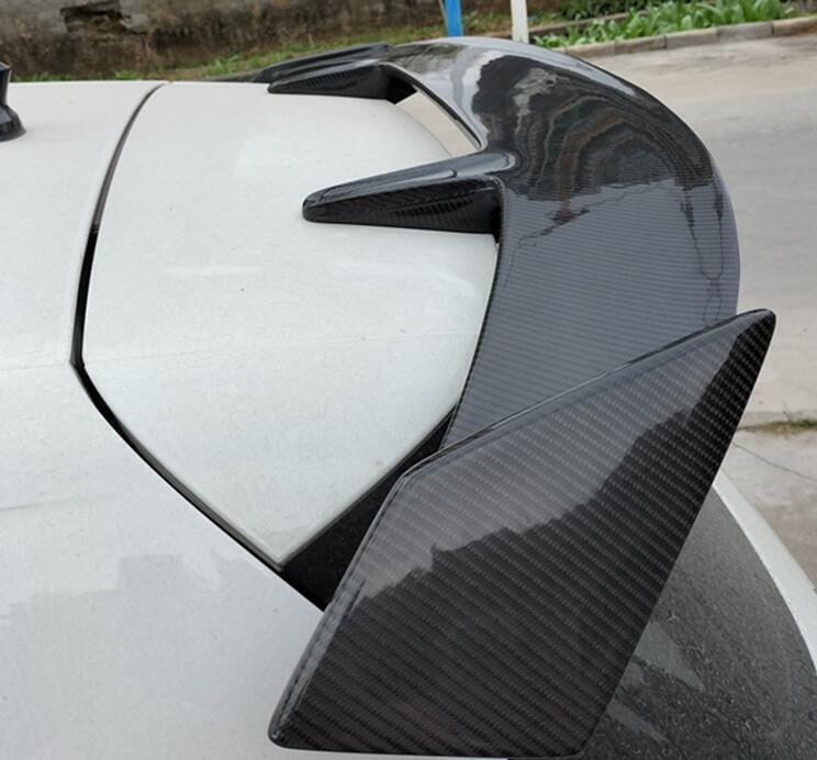 For AUTO for Hyundai for Veloster 12-2017 Carbon Fiber ABS Rear Trunk Spoiler Wing Flap