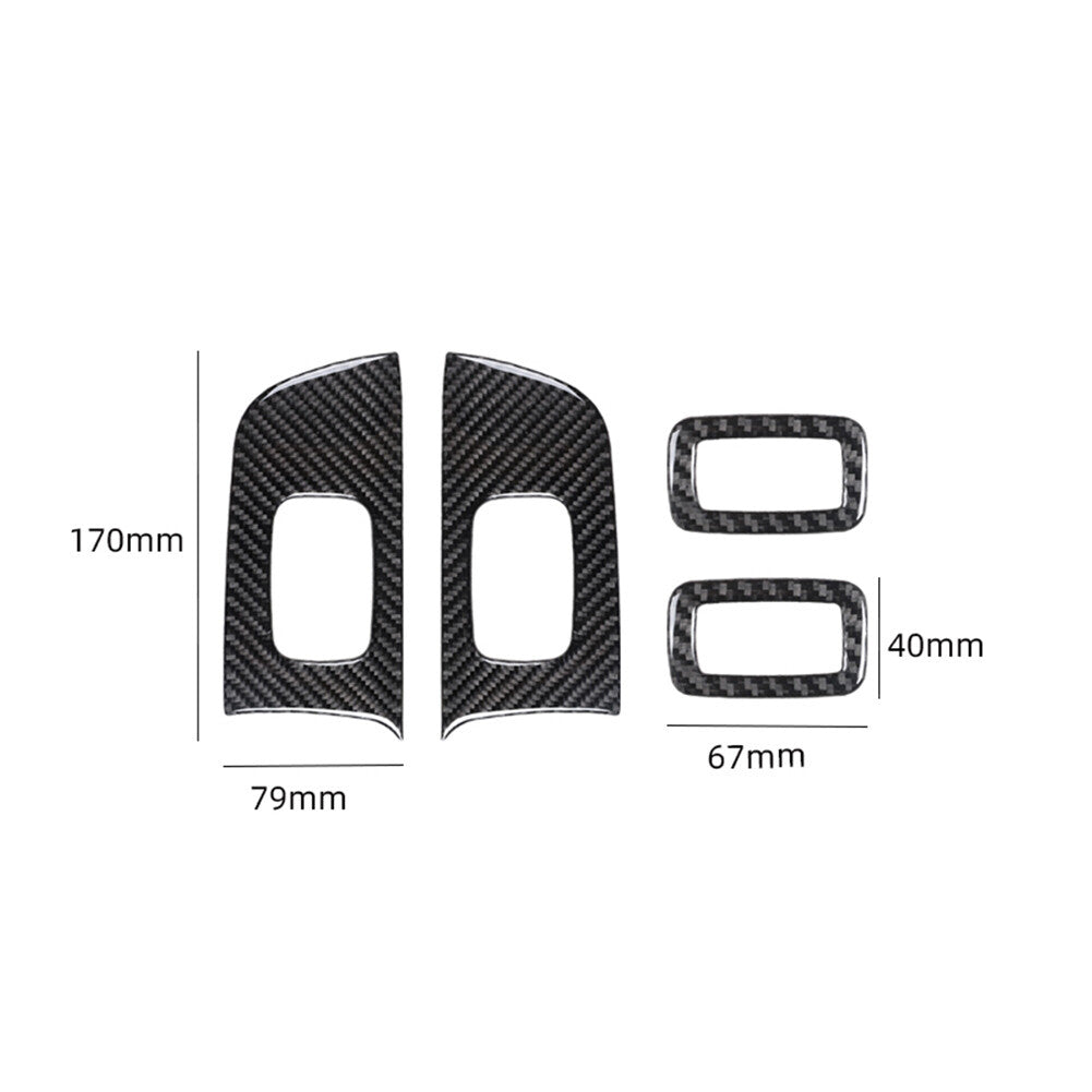 4Pcs Red Carbon Fiber Rear Window Cover Trim Fit for Chrysler 300 2015-2022