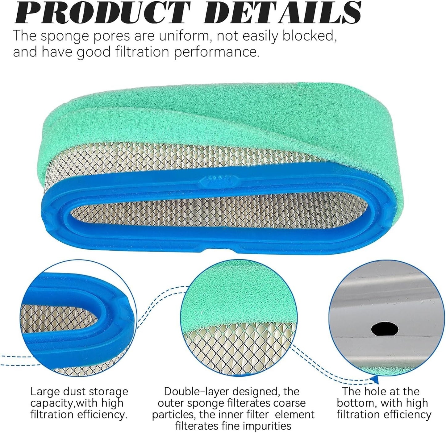 Air Filter for BS 5075H 28A702 8.5-11.5 HP/Cub Cadet 1027 1030 130 933E 933R