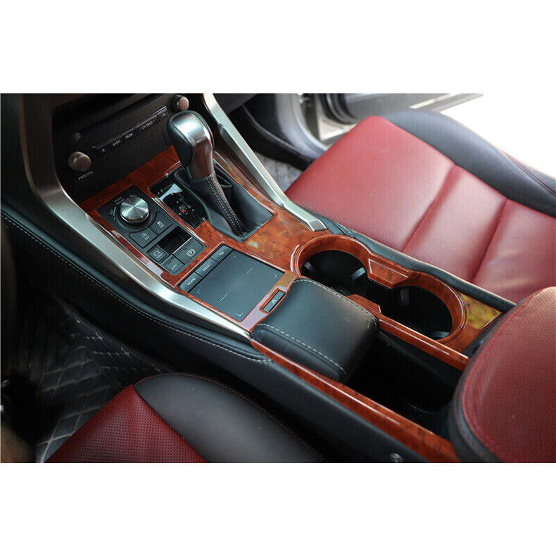 for Lexus NX200T 300h 15-21 Peach Wood Grain ABS Gear Shift Panel Trim Cover 4Pc