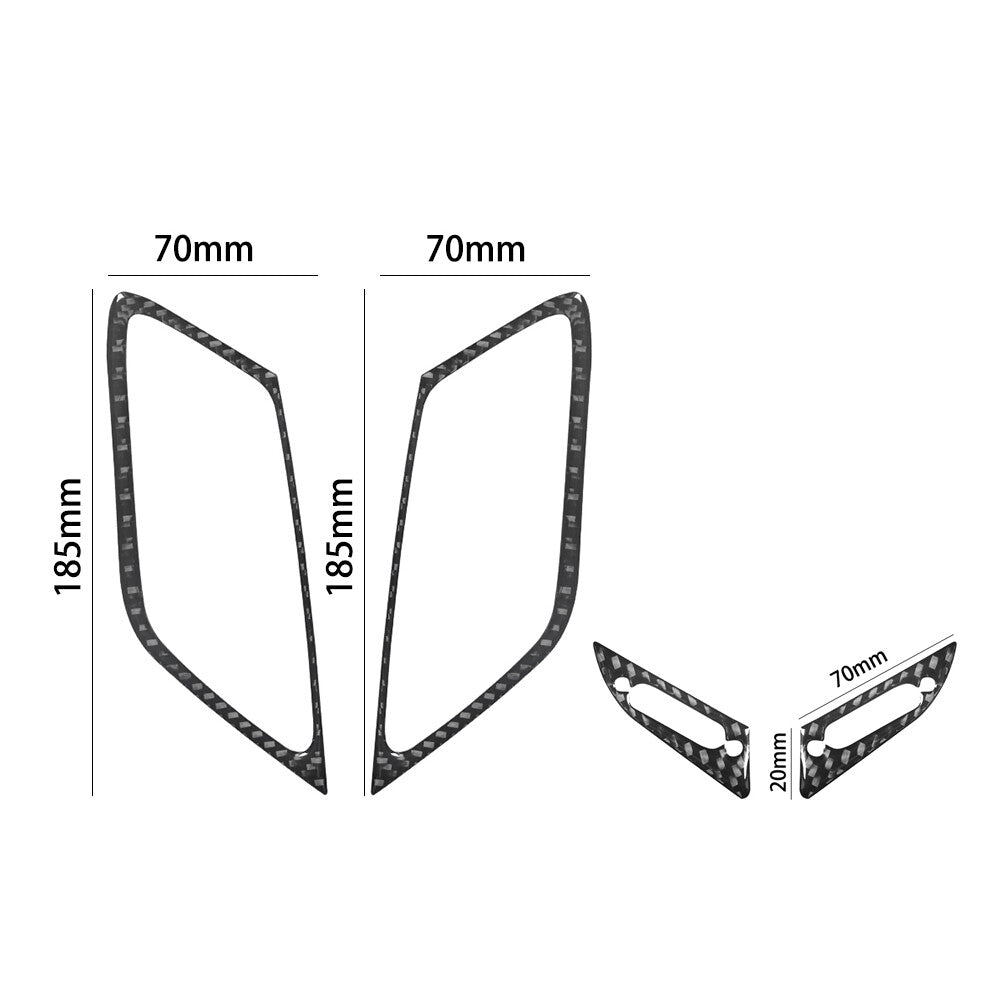 2Pcs Carbon Fiber Interior Center Air Vent Cover Trim for Ford Fiesta 2011-2015